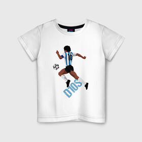 Детская футболка хлопок с принтом Diego Maradona , 100% хлопок | круглый вырез горловины, полуприлегающий силуэт, длина до линии бедер | argentina | maradona | messi | sport | аргентина | гол | диего | марадона | месси | мяч | рука бога | спорт | футбол | чемпион