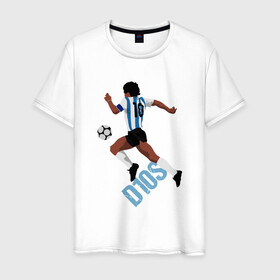 Мужская футболка хлопок с принтом Diego Maradona , 100% хлопок | прямой крой, круглый вырез горловины, длина до линии бедер, слегка спущенное плечо. | argentina | maradona | messi | sport | аргентина | гол | диего | марадона | месси | мяч | рука бога | спорт | футбол | чемпион