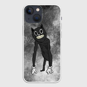 Чехол для iPhone 13 mini с принтом Cartoon cat ,  |  | cartoon cat | crazy | horror | kitty | monster | безумный | враг | животные | зверь | злодей | злой кот | зубы | картун кэт | киска | кот | кошак | монстр | мультяшный кот | оскал | персонаж | страшилки | сумасшедший