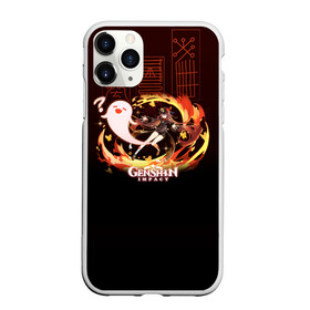 Чехол для iPhone 11 Pro матовый с принтом Genshin Impact - Hu Tao , Силикон |  | anime | fire | firefly | game | gamer | genshin | genshin impact | hu tao | hutao | impact | аниме | архонт | ваншу | геншин | геншин импакт | дилюк | импакт | ли юэ | огонь | призрак | ху тао | хутао