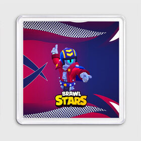 Магнит 55*55 с принтом STU СТУ Brawl Stars , Пластик | Размер: 65*65 мм; Размер печати: 55*55 мм | Тематика изображения на принте: brawl | brawl stars | brawlstars | brawl_stars | jessie | бравл | бравлер stu | бравлстарс | гонщик | каскадер | сту