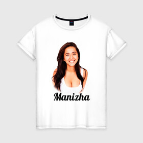 Женская футболка хлопок с принтом Манижа  Manizha , 100% хлопок | прямой крой, круглый вырез горловины, длина до линии бедер, слегка спущенное плечо | manizha | далеровна | душанбе | евровидение | евровидение 2021 | манижа | певица | таджикистан | хамраева