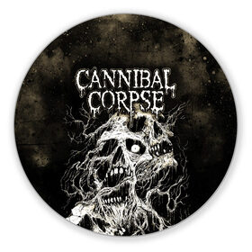 Коврик для мышки круглый с принтом Cannibal Corpse , резина и полиэстер | круглая форма, изображение наносится на всю лицевую часть | Тематика изображения на принте: canibal corpse | cannibal corpse | death metal | группы | дэт метал | канибал корпс | метал | рок