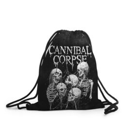 Рюкзак-мешок 3D с принтом Cannibal Corpse , 100% полиэстер | плотность ткани — 200 г/м2, размер — 35 х 45 см; лямки — толстые шнурки, застежка на шнуровке, без карманов и подкладки | canibal corpse | cannibal corpse | death metal | группы | дэт метал | канибал корпс | метал | рок