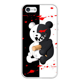 Чехол для iPhone 5/5S матовый с принтом MONOKUMA  МОНОКУМА , Силикон | Область печати: задняя сторона чехла, без боковых панелей | anime | danganronpa | enoshima | junko | monokuma | аниме | джунко | игра | манга | медведь | монокума | робот медведь | эношима