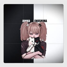 Магнитный плакат 3Х3 с принтом MONOKUMA  JUNKO , Полимерный материал с магнитным слоем | 9 деталей размером 9*9 см | anime | danganronpa | enoshima | junko | monokuma | аниме | джунко | игра | манга | медведь | монокума | робот медведь | эношима