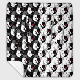 Плед с рукавами с принтом MONOKUMA  МОНОКУМА PATTERN , 100% полиэстер | Закругленные углы, все края обработаны. Ткань не мнется и не растягивается. Размер 170*145 | anime | danganronpa | enoshima | junko | monokuma | аниме | джунко | игра | манга | медведь | монокума | робот медведь | эношима