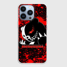 Чехол для iPhone 13 Pro с принтом MONOKUMA  МОНОКУМА BLOOD ,  |  | Тематика изображения на принте: anime | danganronpa | enoshima | junko | monokuma | аниме | джунко | игра | кровь | манга | медведь | монокума | робот медведь | эношима