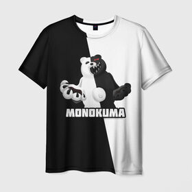 Мужская футболка 3D с принтом МОНОКУМА , 100% полиэфир | прямой крой, круглый вырез горловины, длина до линии бедер | anime | danganronpa | enoshima | junko | monokuma | аниме | джунко | игра | манга | медведь | монокума | робот медведь | эношима