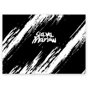 Поздравительная открытка с принтом SLAVA MARLOW | СЛАВА МАРЛОУ , 100% бумага | плотность бумаги 280 г/м2, матовая, на обратной стороне линовка и место для марки
 | rap | slava marlow | артём готлиб | видеоблогер и рэпер | российский музыкальный продюсер | рэп | слава марлоу