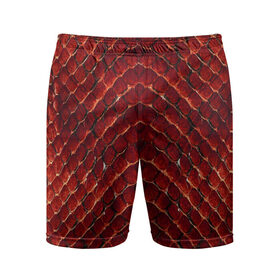 Мужские шорты спортивные с принтом Red Snake ,  |  | Тематика изображения на принте: reptile | scale | skin | snake | чешуя