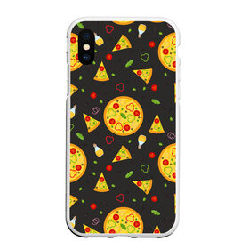 Чехол для iPhone XS Max матовый с принтом Веганская пицца , Силикон | Область печати: задняя сторона чехла, без боковых панелей | pizza | веганская пицца | вегетарианская пицца | пицца | пицца с овощами
