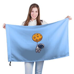 Флаг 3D с принтом Космонавт с шариком , 100% полиэстер | плотность ткани — 95 г/м2, размер — 67 х 109 см. Принт наносится с одной стороны | cosmonaut | граффити | космонавт | космонавт с шариком | космос | милый космонавт | рисунок | шарик планета