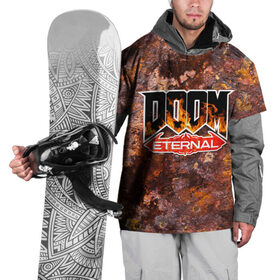 Накидка на куртку 3D с принтом DOOM Eternal (логотип) , 100% полиэстер |  | doom | doom eternal | дум | игра | логотип | шутер