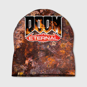 Шапка 3D с принтом DOOM Eternal (логотип) , 100% полиэстер | универсальный размер, печать по всей поверхности изделия | doom | doom eternal | дум | игра | логотип | шутер