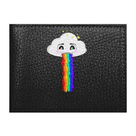Обложка для студенческого билета с принтом ОБЛАКО РАДУГА , натуральная кожа | Размер: 11*8 см; Печать на всей внешней стороне | cloud | rainbow | би | блюющее облако | летний | мем | мультяшный | радуга | разноцветный | юмор | яркий