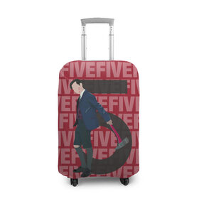 Чехол для чемодана 3D с принтом FIVE FIVE FIVE , 86% полиэфир, 14% спандекс | двустороннее нанесение принта, прорези для ручек и колес | umbrella academy | академия амбрелла | клаус харгривз | номер пять | роберт шиэн