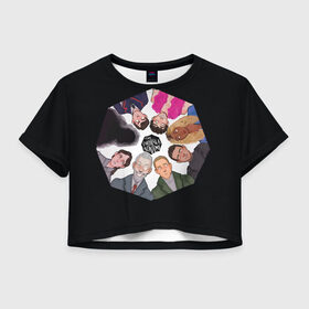 Женская футболка Crop-top 3D с принтом Академия Зонта , 100% полиэстер | круглая горловина, длина футболки до линии талии, рукава с отворотами | umbrella academy | академия амбрелла | клаус харгривз | номер пять | роберт шиэн