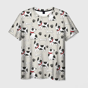 Мужская футболка 3D с принтом Собаки / Dogs , 100% полиэфир | прямой крой, круглый вырез горловины, длина до линии бедер | dog | барбос | дворняга | друг человека | пёс | псина | собака | собачка | собачонка | четвероногий друг | шарик | щенок