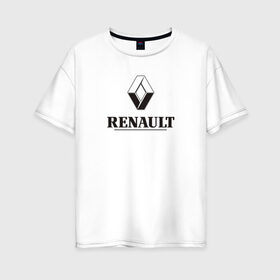 Женская футболка хлопок Oversize с принтом Renault Logo | Рено логотип , 100% хлопок | свободный крой, круглый ворот, спущенный рукав, длина до линии бедер
 | duster | life | logan | of | renault | reno | дастер | знак | значок | логан | лого | рено | француз