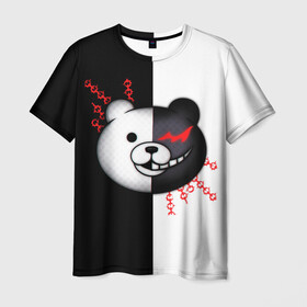 Мужская футболка 3D с принтом monokuma и епи , 100% полиэфир | прямой крой, круглый вырез горловины, длина до линии бедер | anime | danganronpa | enoshima | junko | monokuma | аниме | джунко | игра | манга | медведь | монокума | робот медведь | эношима