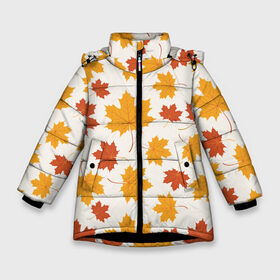 Зимняя куртка для девочек 3D с принтом Осень / Autumn , ткань верха — 100% полиэстер; подклад — 100% полиэстер, утеплитель — 100% полиэстер. | длина ниже бедра, удлиненная спинка, воротник стойка и отстегивающийся капюшон. Есть боковые карманы с листочкой на кнопках, утяжки по низу изделия и внутренний карман на молнии. 

Предусмотрены светоотражающий принт на спинке, радужный светоотражающий элемент на пуллере молнии и на резинке для утяжки. | autumn | indian summer | leaf fall | maple | maple leaf | season | бабье лето | время года | клён | кленовый лист | листопад | осень