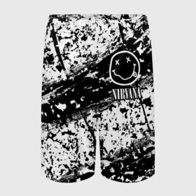 Детские спортивные шорты 3D с принтом NIRVANA / НИРВАНА ,  100% полиэстер
 | пояс оформлен широкой мягкой резинкой, ткань тянется
 | cobain | kurt | lithium | logo | music | nirvana | nirwana | rock | smile | кобейн | курт | лого | логотип | музыка | нирвана | рок | смайл | смайлик | улыбка