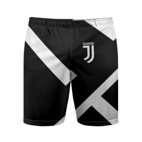 Мужские шорты спортивные с принтом JUVENTUS / ЮВЕНТУС ,  |  | black white | cr7 | fc juventus | football | juve | juventus | ronaldo | sport | бык | роналдо | роналду | спорт | футбол | чёрно белый | ювентус