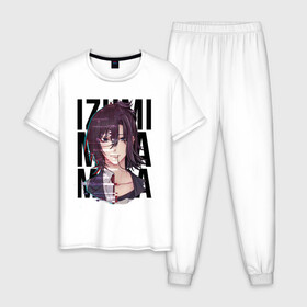 Мужская пижама хлопок с принтом Izumi Miyamura , 100% хлопок | брюки и футболка прямого кроя, без карманов, на брюках мягкая резинка на поясе и по низу штанин
 | anime | horimiya | аниме | анимэ | изуми | кёко | комедия | мия | миямура | миямура кун | повседневность | романтика | рэми | сакура | сёнэн | тору | хори | хори сан | хоримия | школа | юки