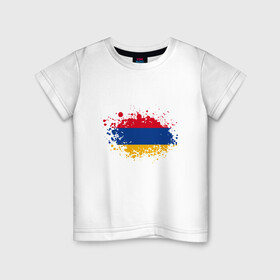 Детская футболка хлопок с принтом Флаг Армении , 100% хлопок | круглый вырез горловины, полуприлегающий силуэт, длина до линии бедер | armenia | ussr | армения | армяне | горы | ереван | кавказ | мир | народ | ссср | турист | флаг