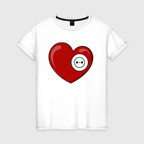 Женская футболка хлопок с принтом Сердце , 100% хлопок | прямой крой, круглый вырез горловины, длина до линии бедер, слегка спущенное плечо | красное | любовь | парные | розетка | сердечки