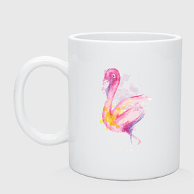 Кружка керамическая с принтом Фламинго рисунок акварелью , керамика | объем — 330 мл, диаметр — 80 мм. Принт наносится на бока кружки, можно сделать два разных изображения | Тематика изображения на принте: africa | afrika | aquarel | bird | fashion | flamingo | paint | painted | pink flamingo | summer | watercolor | watercolour | акварельный рисунок | африка | красками | краски | лето | мода | нарисованный фламинго | птица | розовый фламинго | 