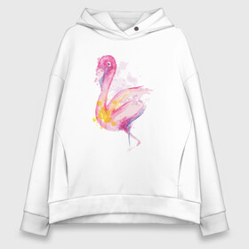 Женское худи Oversize хлопок с принтом Фламинго рисунок акварелью , френч-терри — 70% хлопок, 30% полиэстер. Мягкий теплый начес внутри —100% хлопок | боковые карманы, эластичные манжеты и нижняя кромка, капюшон на магнитной кнопке | africa | afrika | aquarel | bird | fashion | flamingo | paint | painted | pink flamingo | summer | watercolor | watercolour | акварельный рисунок | африка | красками | краски | лето | мода | нарисованный фламинго | птица | розовый фламинго | 