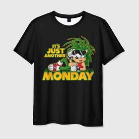 Мужская футболка 3D с принтом Sonik | Monday , 100% полиэфир | прямой крой, круглый вырез горловины, длина до линии бедер | sega | sonic the hedgehog | sonik | дни недели | еж | ёж соник | понедельник | сега | соник | соня