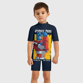 Детский купальный костюм 3D с принтом Optimistic Prime , Полиэстер 85%, Спандекс 15% | застежка на молнии на спине | autobots | decepticons | robots | transformers | автоботы | нло | пришельцы | робот | роботы | трансформеры