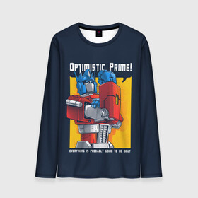 Мужской лонгслив 3D с принтом Optimistic Prime , 100% полиэстер | длинные рукава, круглый вырез горловины, полуприлегающий силуэт | autobots | decepticons | robots | transformers | автоботы | нло | пришельцы | робот | роботы | трансформеры