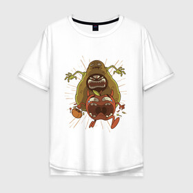 Мужская футболка хлопок Oversize с принтом Авокадо Монстр , 100% хлопок | свободный крой, круглый ворот, “спинка” длиннее передней части | apple | avocado merch | avocado monster | avocado мерч | cute | horror | merchandise | vegan | авокадо зомби | авокадо мерч | адвокадо | веган | гуакамоле | косточка | милота | огромный авокадо | ужас | ужасы | фрукты | хоррор