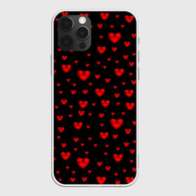 Чехол для iPhone 12 Pro Max с принтом Красные сердца , Силикон |  | heart | love | red | red hearts. | градиент | день святого валентина | красные сердечки | красный | любовь | много сердечек | перламутр | сердце