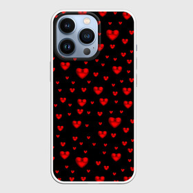 Чехол для iPhone 13 Pro с принтом Красные сердца ,  |  | heart | love | red | red hearts. | градиент | день святого валентина | красные сердечки | красный | любовь | много сердечек | перламутр | сердце