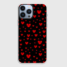 Чехол для iPhone 13 Pro Max с принтом Красные сердца ,  |  | heart | love | red | red hearts. | градиент | день святого валентина | красные сердечки | красный | любовь | много сердечек | перламутр | сердце