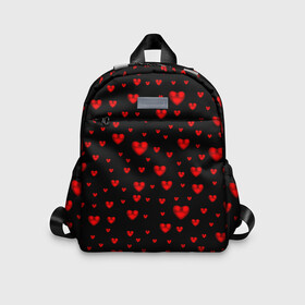 Детский рюкзак 3D с принтом Красные сердца , 100% полиэстер | лямки с регулируемой длиной, сверху петелька, чтобы рюкзак можно было повесить на вешалку. Основное отделение закрывается на молнию, как и внешний карман. Внутри дополнительный карман. По бокам два дополнительных кармашка | heart | love | red | red hearts. | градиент | день святого валентина | красные сердечки | красный | любовь | много сердечек | перламутр | сердце