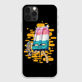 Чехол для iPhone 12 Pro Max с принтом МОРОЖЕНОЕ , Силикон |  | art | cold | drawing | eyes | ice | ice cream | lizard | pink | stick | арт | глаза | лед | мороженое | палочка | рисунок | розовый | холод | ящерица