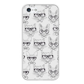 Чехол для iPhone 5/5S матовый с принтом Кошки в очках , Силикон | Область печати: задняя сторона чехла, без боковых панелей | cats | meow | в очках | киса | киска | кисочка | кисуля | кошак | кошара | кошечка | кошки