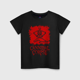 Детская футболка хлопок с принтом Cannibal Corpse | Труп Каннибала (Z) , 100% хлопок | круглый вырез горловины, полуприлегающий силуэт, длина до линии бедер | Тематика изображения на принте: blood | cannibal | cannibal corpse | corpse | death metal | deathgrind | алекс уэбстер | брутальный дэт метал | дэт метал | дэтграйнд | кровь | пол мазуркевич | роб барретт | скелет | труп каннибала