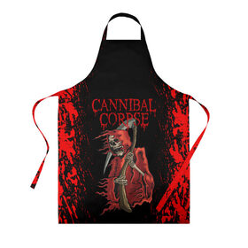 Фартук 3D с принтом Cannibal Corpse | Труп Каннибала (Z) , 100% полиэстер | общий размер — 65 х 85 см, ширина нагрудника — 26 см, горловина — 53 см, длина завязок — 54 см, общий обхват в поясе — 173 см. Принт на завязках и на горловине наносится с двух сторон, на основной части фартука — только с внешней стороны | cannibal | cannibal corpse | corpse | death metal | deathgrind | алекс уэбстер | брутальный дэт метал | дэт метал | дэтграйнд | пол мазуркевич | роб барретт | труп каннибала