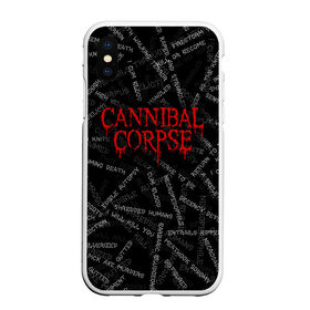 Чехол для iPhone XS Max матовый с принтом Cannibal Corpse | Songs (Z) , Силикон | Область печати: задняя сторона чехла, без боковых панелей | cannibal | cannibal corpse | corpse | death metal | deathgrind | алекс уэбстер | брутальный дэт метал | дэт метал | дэтграйнд | пол мазуркевич | роб барретт | труп каннибала