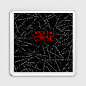 Магнит 55*55 с принтом Cannibal Corpse | Songs (Z) , Пластик | Размер: 65*65 мм; Размер печати: 55*55 мм | cannibal | cannibal corpse | corpse | death metal | deathgrind | алекс уэбстер | брутальный дэт метал | дэт метал | дэтграйнд | пол мазуркевич | роб барретт | труп каннибала