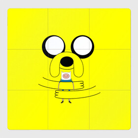 Магнитный плакат 3Х3 с принтом Время приключений собака Джейк , Полимерный материал с магнитным слоем | 9 деталей размером 9*9 см | бульдог | время приключений | вымышленный персонаж | глаза | джейк | желтый | животное | мультфильм | объятье | персонаж | собака | финн | человечек