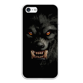 Чехол для iPhone 5/5S матовый с принтом Оборотень | Werewolf , Силикон | Область печати: задняя сторона чехла, без боковых панелей | Тематика изображения на принте: werewolf | волк | зверь | зло | мистика | монстр | оборотень | полнолуние | ужасы