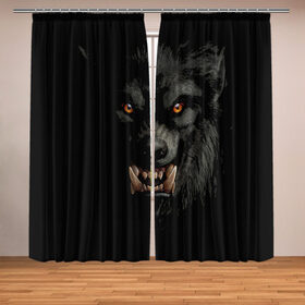 Фотошторы с принтом Оборотень | Werewolf , Блэкаут (светозащита 90%) / Габардин (светозащита 40% | 2 полотна шириной по 145 см; Высота 200-300 см; Крепление: шторная лента (на крючки); | Тематика изображения на принте: werewolf | волк | зверь | зло | мистика | монстр | оборотень | полнолуние | ужасы